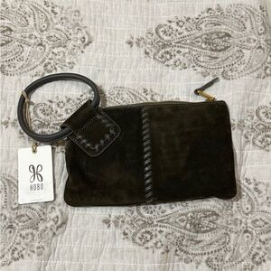 Hobo Dark Green Moss Suede Wristlet NWT